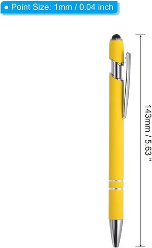 PATIKIL Ballpoint Pen with Stylus Tip, 12 Pack 2 in 1 Metal Pen Black Ink 1.0mm Medium Point Stylus Pen for Touch Screens Style 1, Light Blue in Saudi Arabia