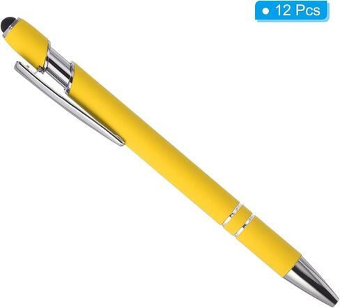 PATIKIL Ballpoint Pen with Stylus Tip, 12 Pack 2 in 1 Metal Pen Black Ink 1.0mm Medium Point Stylus Pen for Touch Screens Style 1, Light Blue in Saudi Arabia