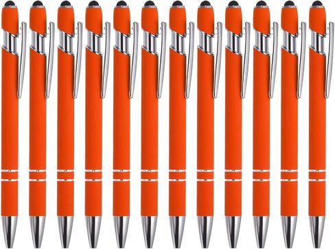 PATIKIL Ballpoint Pen with Stylus Tip, 12 Pack 2 in 1 Metal Pen Black Ink 1.0mm Medium Point Stylus Pen for Touch Screens Style 1, Light Blue in Saudi Arabia