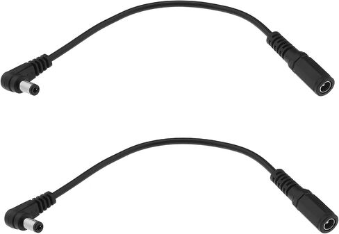 eMagTech 2PCS DC Power Extension Cable 90 Degree 5.5mmx2.1mm Right Angle Male to Female Plug Jack Extension Cord for CCTV Security Camera Surveillance 20cm in Saudi Arabia