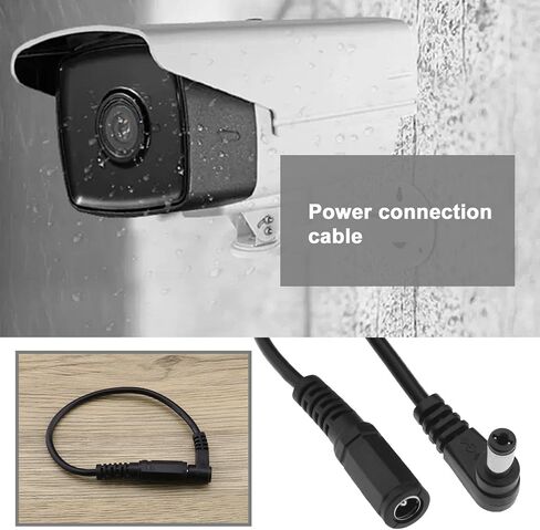 eMagTech 2PCS DC Power Extension Cable 90 Degree 5.5mmx2.1mm Right Angle Male to Female Plug Jack Extension Cord for CCTV Security Camera Surveillance 20cm in Saudi Arabia