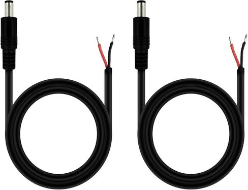 DC5.5x2.5mm Single Female DC Power Cord for IP Camera CCTV Surveillance Camera LED Strip Light DVR Router (3.3ft Single Female-2pcs) in Kuwait