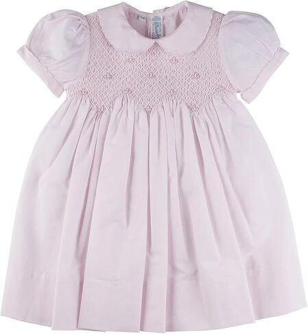 Feltman Brothers Girls Blue Portrait Dress Peter Pan Collar Smocked Bodice in Kuwait