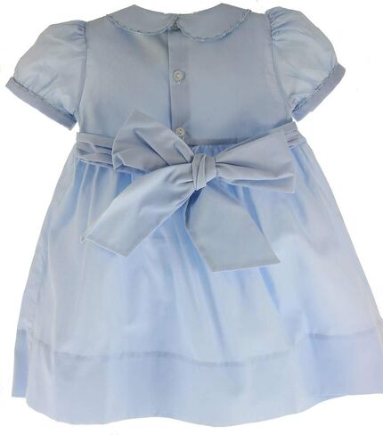 Feltman Brothers Girls Blue Portrait Dress Peter Pan Collar Smocked Bodice in Kuwait