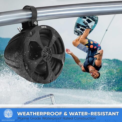 Pyle Waterproof Off-Road Speakers with Amplifier - 5.25 Inch 1000W 2-Channel Marine Grade Wakeboard Tower Speakers System Full Range Outdoor Audio Stereo Speaker for ATV UTV Quad Jeep Boat PLUTV52CH in Saudi Arabia