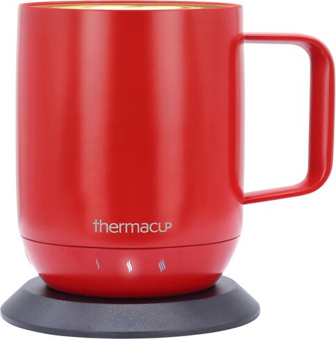 Thermacup Self-Heating Temperature Controlled Coffee Mug with Lid, Led Electric Smart Cup, 3 Custom Heat Settings, Auto/Off Feature, Keeps Liquids Warm, Sip Smarter (Midnight Black – 10 oz). in Saudi Arabia