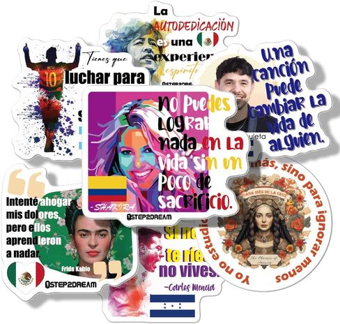 1step2dream Hispanic Heritage Month Stickers Latino Inspirational Quotes in Spanish | Spanish Stickers for Teacher Student Kids in Saudi Arabia
