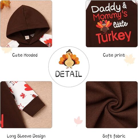 Thanksgiving Outfit Toddler Baby Boy Hoodie Turkey Pattern Print Pants Set Thanksgiving Sweatshirt Clothes in Saudi Arabia