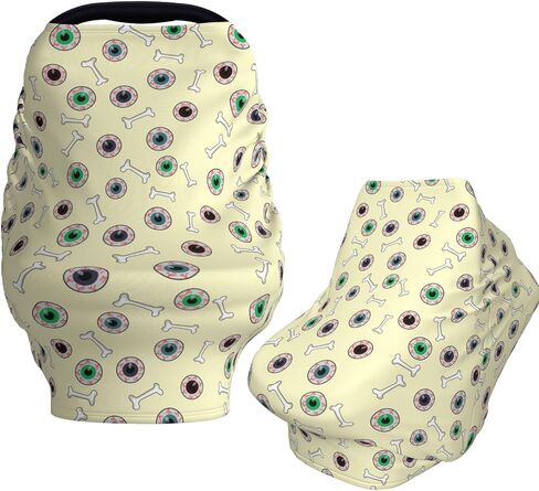 Eyeballs and Bones Baby Car Seat Covers Carseat Canopy Soft Infant Stroller Cover Nursing Breastfeeding Covers for Girls Boys Newborn in Saudi Arabia