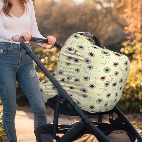 Eyeballs and Bones Baby Car Seat Covers Carseat Canopy Soft Infant Stroller Cover Nursing Breastfeeding Covers for Girls Boys Newborn in Saudi Arabia