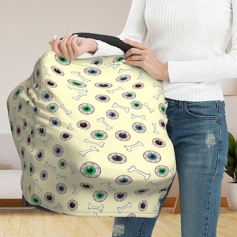 Eyeballs and Bones Baby Car Seat Covers Carseat Canopy Soft Infant Stroller Cover Nursing Breastfeeding Covers for Girls Boys Newborn in Saudi Arabia