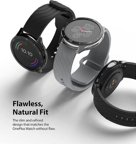 Ringke Bezel Styling Compatible with OnePlus Watch Adhesive Frame Ring Cover Anti Scratch [Stainless Steel] Protection for OnePlus Watch 46mm - Silver [46-01] in Saudi Arabia