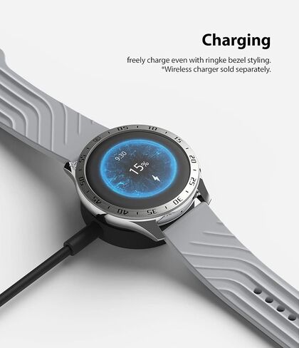 Ringke Bezel Styling Compatible with OnePlus Watch Adhesive Frame Ring Cover Anti Scratch [Stainless Steel] Protection for OnePlus Watch 46mm - Silver [46-01] in Saudi Arabia