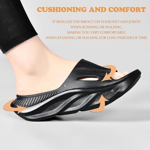 شرائح VIYEAR النسائية للرجال مع دعم قوس مريح لالتهاب اللفافة الأخمصية، صنادل رياضية سميكة لتقويم العظام للجنسين تقلل الضغط على القدمين in Kuwait