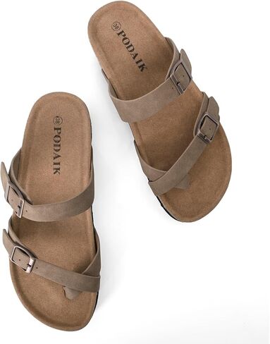 صنادل نسائية ذات نعل سميك مريحة ومسطحة للصيف والشاطئ سهلة الارتداء ومفتوحة عند الأصابع وإبزيم قابل للتعديل in Kuwait