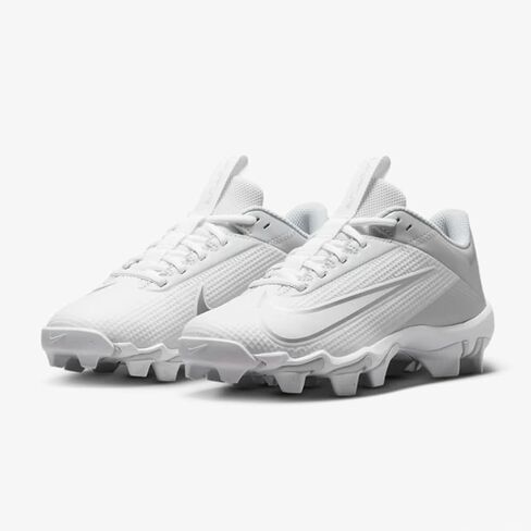 حذاء كرة القدم Vapor Edge Shark 2 للأولاد من Nike باللون الأبيض | رمادي مقاس 5 متوسط in Saudi Arabia