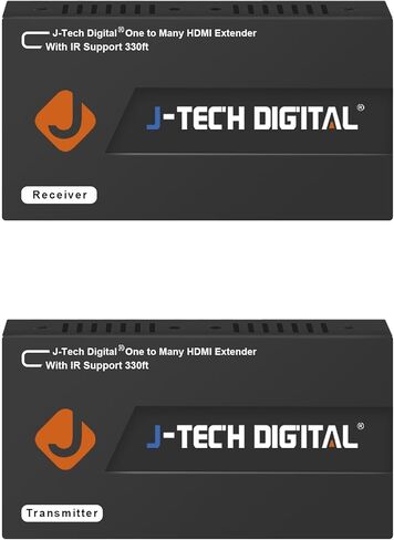 موسع HDMI الرقمي من J-Tech عبر كابل إيثرنت Cat5e/6 واحد مع الأشعة تحت الحمراء حتى 330 قدم 100 متر يدعم 1080P HDCP اتصال واحد إلى العديد (جهاز الاستقبال + جهاز الإرسال) in Kuwait