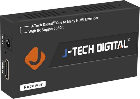 موسع HDMI الرقمي من J-Tech عبر كابل إيثرنت Cat5e/6 واحد مع الأشعة تحت الحمراء حتى 330 قدم 100 متر يدعم 1080P HDCP اتصال واحد إلى العديد (جهاز الاستقبال + جهاز الإرسال) in Kuwait
