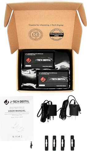 موسع HDMI الرقمي من J-Tech عبر كابل إيثرنت Cat5e/6 واحد مع الأشعة تحت الحمراء حتى 330 قدم 100 متر يدعم 1080P HDCP اتصال واحد إلى العديد (جهاز الاستقبال + جهاز الإرسال) in Kuwait