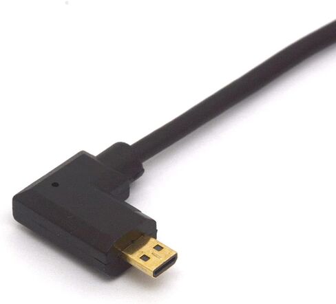 Angled Micro HDMI to HDMI Cable, Micro HDMI Male to HDMI Male Extension Cord 1080P 3D 4K 60Hz Ethernet Adapter Connector 15CM (Left) in Saudi Arabia