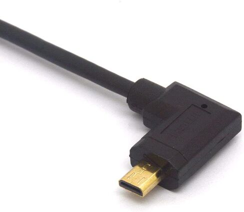 Angled Micro HDMI to HDMI Cable, Micro HDMI Male to HDMI Male Extension Cord 1080P 3D 4K 60Hz Ethernet Adapter Connector 15CM (Left) in Saudi Arabia