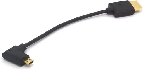 Angled Micro HDMI to HDMI Cable, Micro HDMI Male to HDMI Male Extension Cord 1080P 3D 4K 60Hz Ethernet Adapter Connector 15CM (Left) in Saudi Arabia