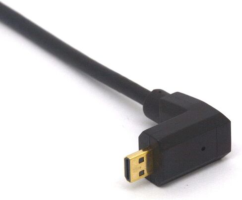 Angled Micro HDMI to HDMI Cable, Micro HDMI Male to HDMI Male Extension Cord 1080P 3D 4K 60Hz Ethernet Adapter Connector 15CM (Left) in Saudi Arabia