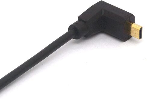 Angled Micro HDMI to HDMI Cable, Micro HDMI Male to HDMI Male Extension Cord 1080P 3D 4K 60Hz Ethernet Adapter Connector 15CM (Left) in Saudi Arabia
