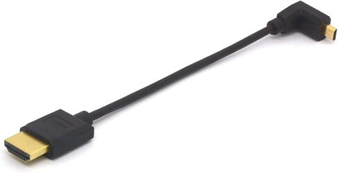 Angled Micro HDMI to HDMI Cable, Micro HDMI Male to HDMI Male Extension Cord 1080P 3D 4K 60Hz Ethernet Adapter Connector 15CM (Left) in Saudi Arabia