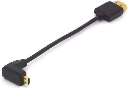 Angled Micro HDMI to HDMI Cable, Micro HDMI Male to HDMI Male Extension Cord 1080P 3D 4K 60Hz Ethernet Adapter Connector 15CM (Left) in Saudi Arabia