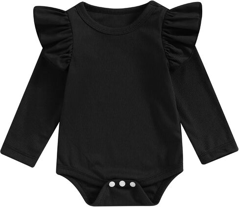 YINGISFITM Baby Girl Turtleneck T Shirt Romper Long Sleeve Leotard Onesie Solid Bodysuit Top Fall Winter Blouse for Infant in Kuwait