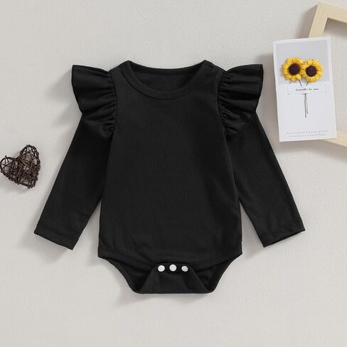 YINGISFITM Baby Girl Turtleneck T Shirt Romper Long Sleeve Leotard Onesie Solid Bodysuit Top Fall Winter Blouse for Infant in Kuwait