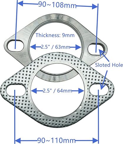 SHINTONES 2 Inch 2-Bolt Exhaust Flange Connection Kit,Flange and Gasket for Exhaust Turbo Downpipe Catback Headers Stainless Steel 51.8mm in Saudi Arabia