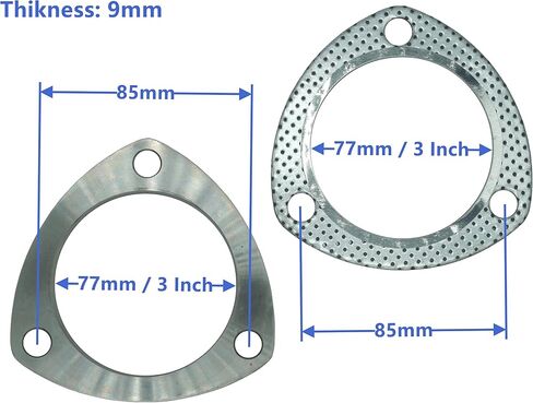 SHINTONES 2 Inch 2-Bolt Exhaust Flange Connection Kit,Flange and Gasket for Exhaust Turbo Downpipe Catback Headers Stainless Steel 51.8mm in Saudi Arabia