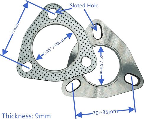 مجموعة توصيل شفة العادم 2 بوصة من SHINTONES، شفة وحشية لرؤوس عادم توربو ماسورة العادم من الفولاذ المقاوم للصدأ 51.8 مم in Kuwait