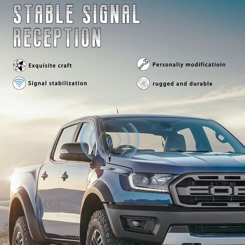 American Flag Car Truck Antenna with Valve Stem Caps, Universal Antenna Mast for GM Chevy Silverado 1500 2500 3500 HD Avalanche Ford F150 F250 F350 Denali Heavy Duty Pickup Trucks Accessories (Blue) in Kuwait