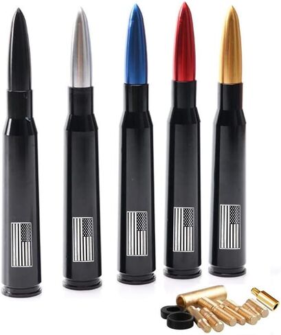 American Flag Car Truck Antenna with Valve Stem Caps, Universal Antenna Mast for GM Chevy Silverado 1500 2500 3500 HD Avalanche Ford F150 F250 F350 Denali Heavy Duty Pickup Trucks Accessories (Blue) in Kuwait