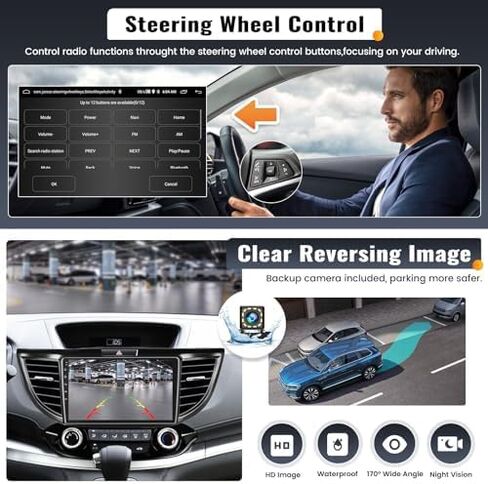UNITOPSCI 4G+64G 8 Core Android 13 Car Stereo for Honda CRV 2012-2016 Radio Wireless CarPlay Android Auto GPS 9" Touchscreen Bluetooth 5.0 Mirror Link DSP WiFi FM/RDS SWC + Backup Camera Mic in Saudi Arabia