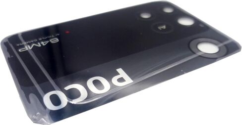 غطاء بديل لعدسة زجاجية للكاميرا الخلفية متوافق مع هاتف Xiaomi Poco M4 Pro 4G 6.6 بوصة (أسود) in Saudi Arabia