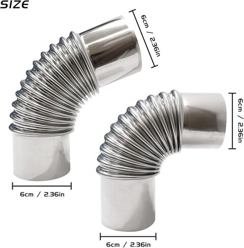 Stove Pipe Set for Camping 4 Stove Pipe 2.36"x14.2" with 45 Degree and 90 Degree Elbow Pipe TAISOCA Tent Stove Pipe for Vent Smoke in Kuwait