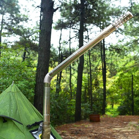 Stove Pipe Set for Camping 4 Stove Pipe 2.36"x14.2" with 45 Degree and 90 Degree Elbow Pipe TAISOCA Tent Stove Pipe for Vent Smoke in Kuwait