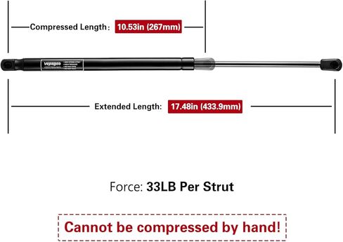 64212 Rear Window Glass Gas Lift Supports Springs Struts arm Shocks for Ford-Excursion 2000-2005 1.5" Higher Than OEM, 013960, Set of 2 Vepagoo in Kuwait