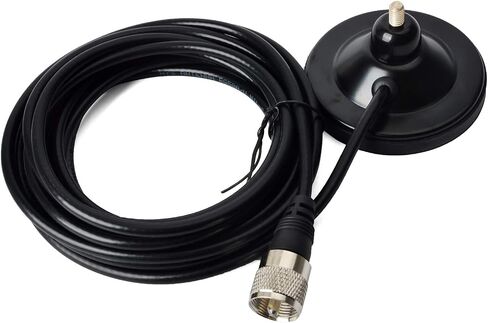 TWAYRDIO 144/430MHz 19.3 inches Mobile Antenna for Dual Band 2Meter/70cm Mobile Radio - VHF UHF Car Transceiver Antennas Full Kit with Magnet Mount and 13ft RG58 Coaxial Cable PL259 Plug in Saudi Arabia