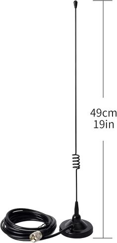 TWAYRDIO 144/430MHz 19.3 inches Mobile Antenna for Dual Band 2Meter/70cm Mobile Radio - VHF UHF Car Transceiver Antennas Full Kit with Magnet Mount and 13ft RG58 Coaxial Cable PL259 Plug in Saudi Arabia