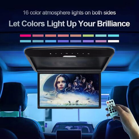 شاشة عالية الوضوح مقاس 14 بوصة MP5 مثبتة على السقف تدعم إدخال وإخراج الفيديو HDMI/TF/USB/AV1/AV2، بالإضافة إلى تحويل FM in Kuwait