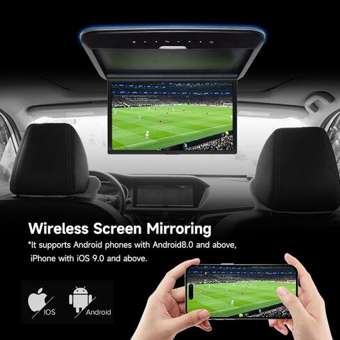 شاشة عالية الوضوح مقاس 14 بوصة MP5 مثبتة على السقف تدعم إدخال وإخراج الفيديو HDMI/TF/USB/AV1/AV2، بالإضافة إلى تحويل FM in Kuwait