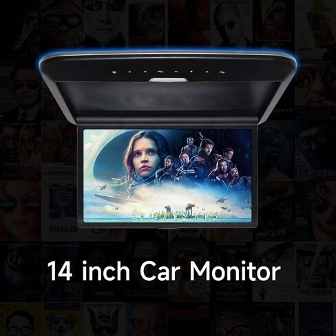 شاشة عالية الوضوح مقاس 14 بوصة MP5 مثبتة على السقف تدعم إدخال وإخراج الفيديو HDMI/TF/USB/AV1/AV2، بالإضافة إلى تحويل FM in Kuwait