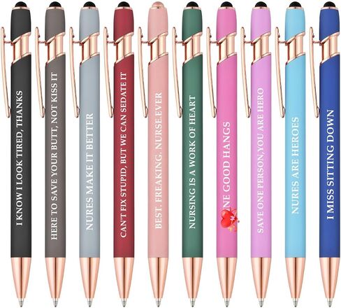 Office Pens/Set of 5 Funny Ballpoint Pens - Vibrant Color With Fun Novelty Pens,office stationary, gag gift, funny gift in Saudi Arabia
