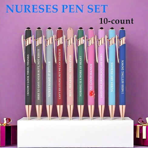 Office Pens/Set of 5 Funny Ballpoint Pens - Vibrant Color With Fun Novelty Pens,office stationary, gag gift, funny gift in Saudi Arabia