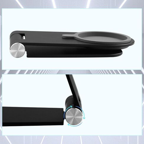Foldable Phone Stand for Magsafe Charger, Adjustable Angle Aluminum Desk Phone Holder Mount Compatible with Magsafe Charger for iPhone 15 14 13 12 Pro Max (No Charger Included) Black in Saudi Arabia